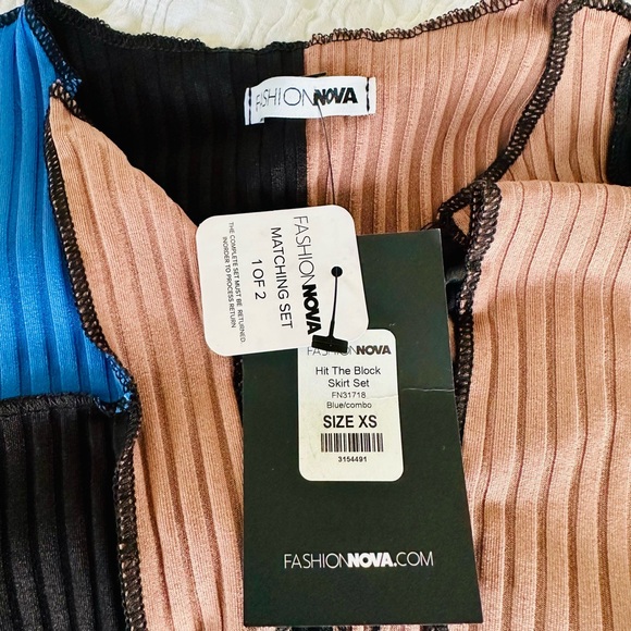 Fashion Nova Hit The Block Skirt Set - Blue/combo - Picture 8 of 9